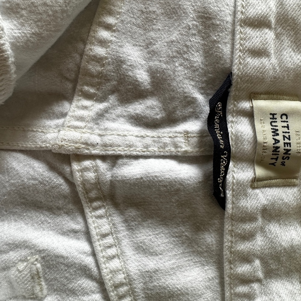 Citizens of Humanity Annabelle Long bright white denim shorts from Anthro. - Picture 3 of 5